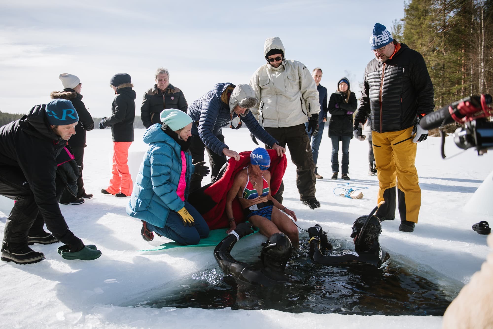 Story on South African freediver Amber Fillary trying to break the Guinness world record on March 21st, 2019, for diving 60 m under solid ice in nothing but a bikini.