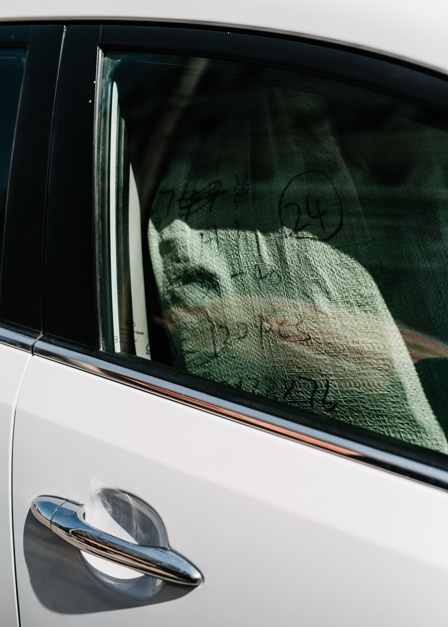 Schooluniforms in bags in the rented car of Abdullah Kurdi in Erbil, Iraq, on the 01.09.2019.