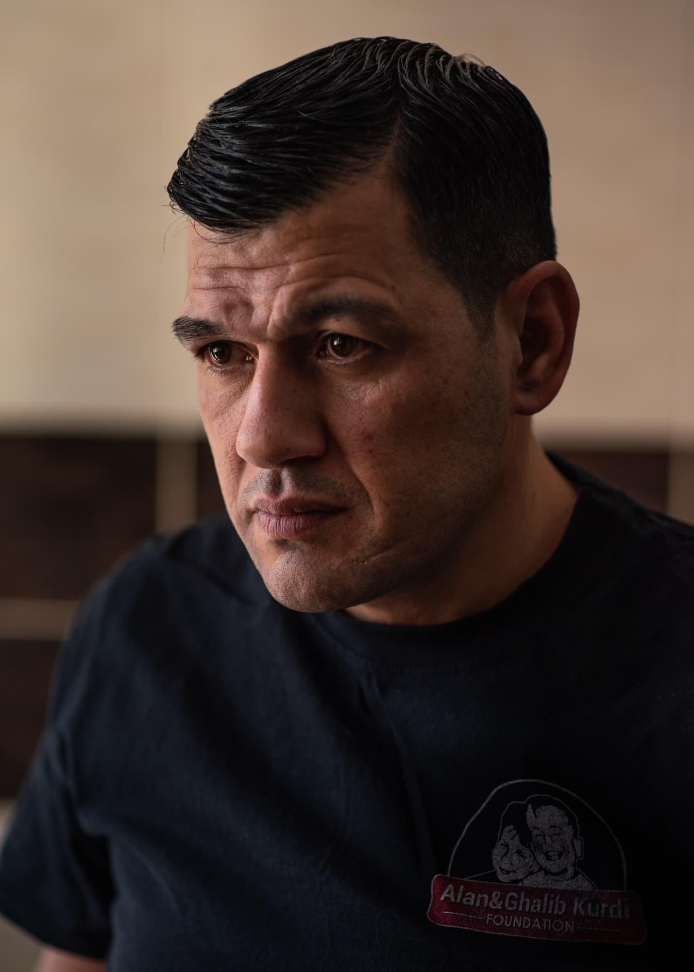 Portrait of Abdullah Kurdi on the morning of the anniversary of the death of Abdullah's family, in Erbil, Iraq on September 2nd, 2019.